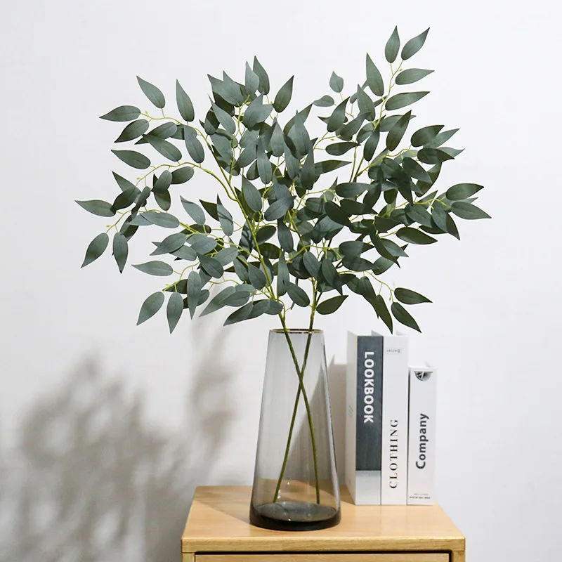 Yopin-2216 High Quality Silk Willow Leaf Wedding Artificial Long Willow Leaves Bunch