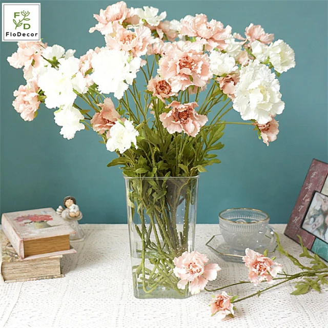 High Quality Artificial Scabiosa Silk Daisy Flower Chervil Spray for Home Wedding Party Decoration Instagram Likes