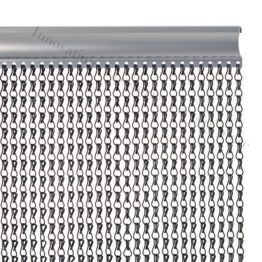 Алюминиевая занавеска с двойным крюком на цепочке, для продажи, красивая декоративная металлическая подвеска серебристого цвета в стиле арт-деко по низкой цене