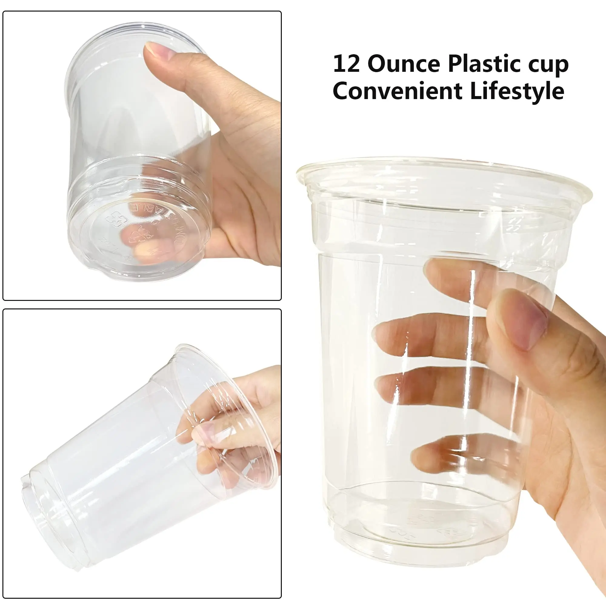 PLA Eco-friendly Fuling Free Sample Clear Disposable Plastic Cups Cold Party Drinking Cups