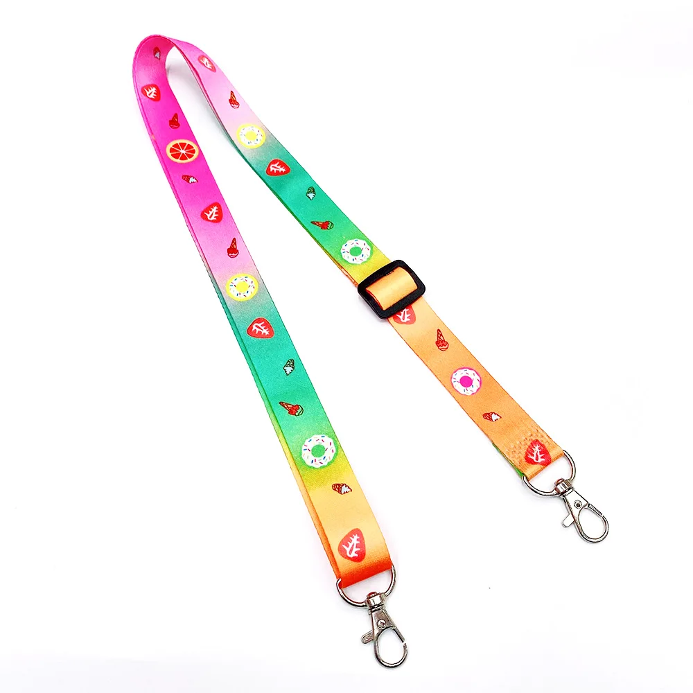 Custom Sublimated Print Logo Anime Cartoon Camera Phone Crossbody Neck Adjustable Polyester Shoulder Bag Strap Lanyard