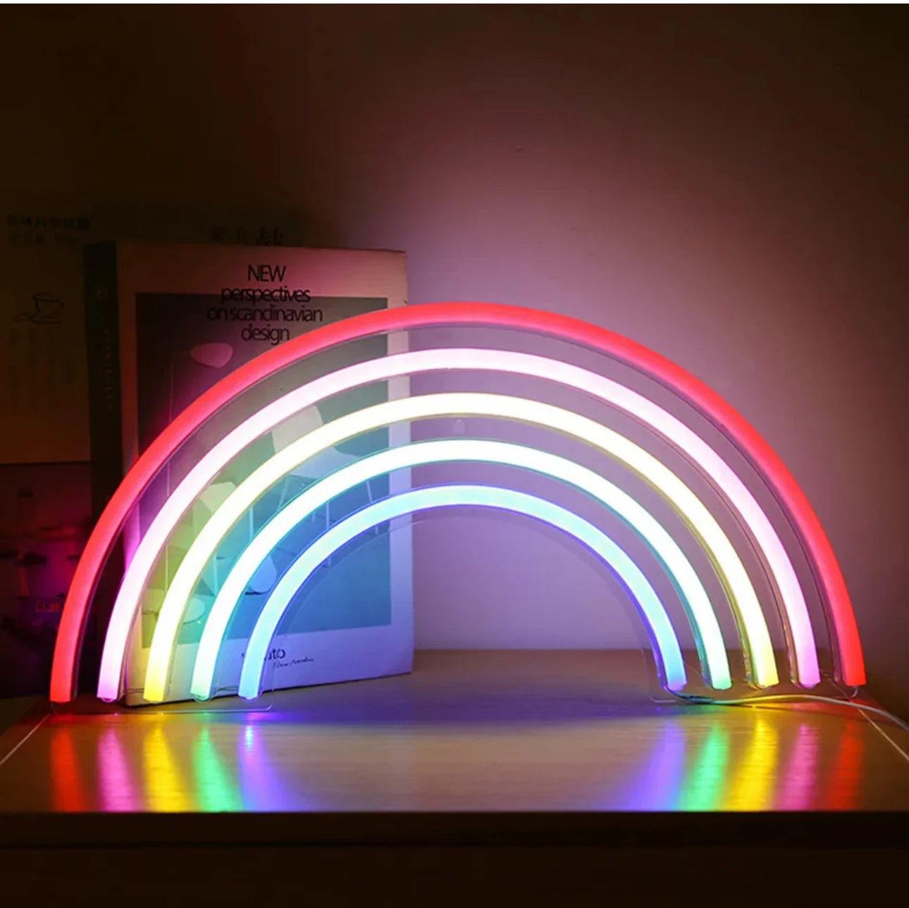 Top Sale  Led Neon  Rainbow Sign Light Wall Lights Art Decor Lamp For Kids Bedroom Home Party  Bar