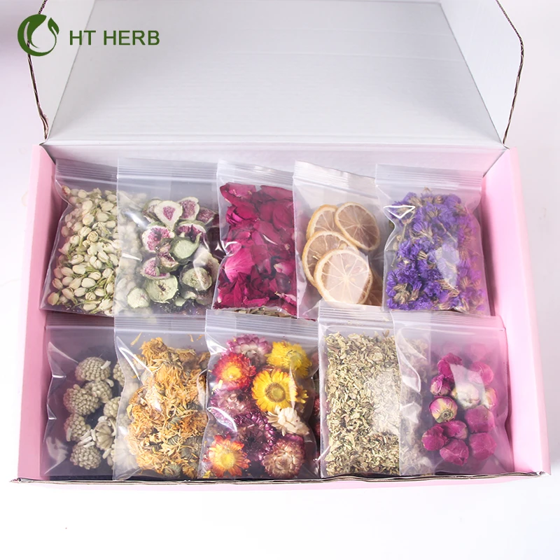 2021 New Design Private Logo Natural Herbal Mixed Dried Decorative Flowers for Bath Candle Resin Soap Material Gift Set Box