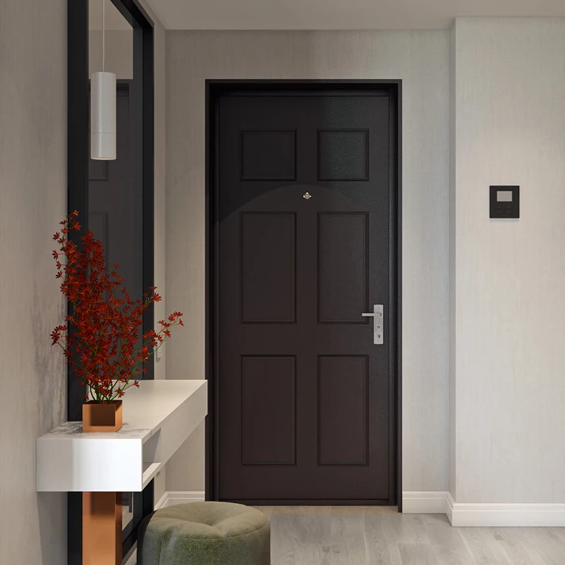 Black modern custom classic interior solid wood modern living room front entrance wooden door