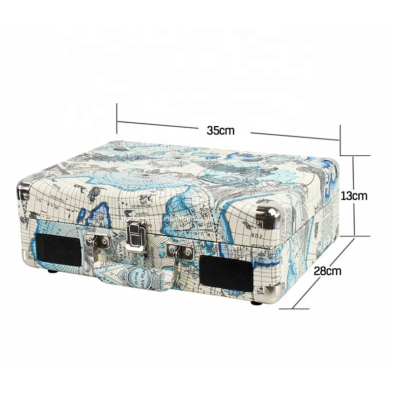 modern MAP outer design portable blue tooth USB functional gramophone record player speaker