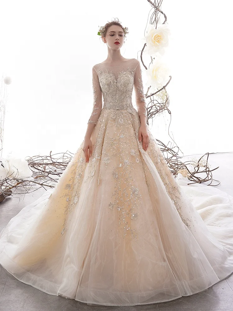 New Sample Wedding Dresses In Stock Ready To Ship Luxury Wedding Gowns 2021 Champagne