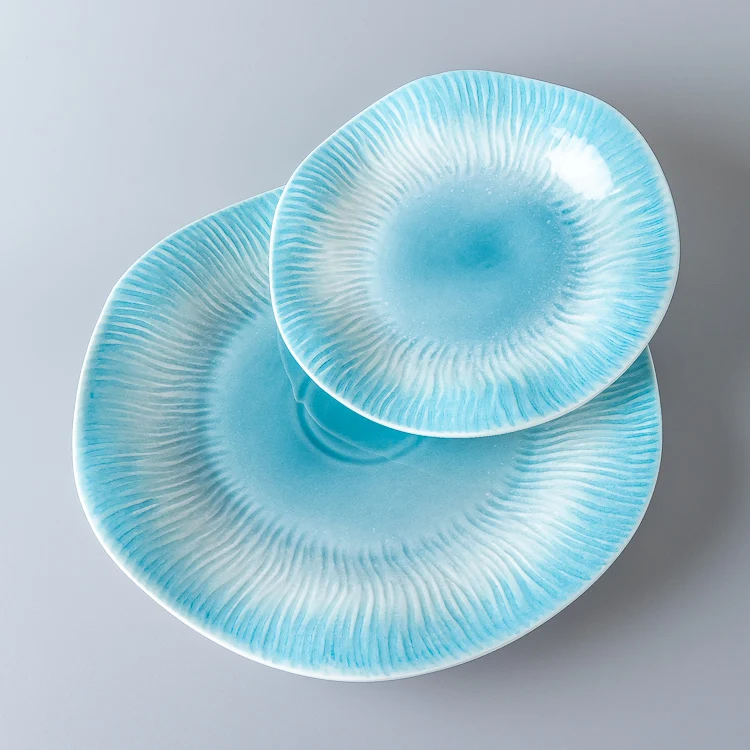 New Product High Quality Wedding Bone China Flat Dinner Dishes Ceramic Flower Shape Dinner Plates