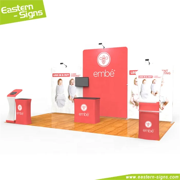 Standard modern portable aluminum fabric 10x20 advertising exhibition booth floor system for fair