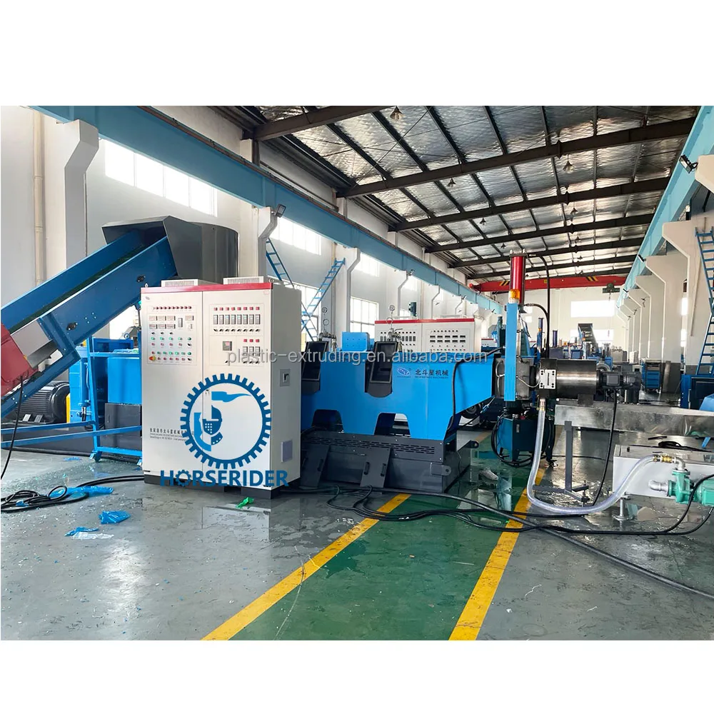 Complete Automatic Crusher  Force Feeder Plastic Pelletizing Recycling Machine Plant For Pp Pe Film