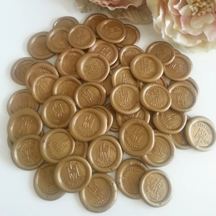 Self Adhesive Monogram Wax Seal Stickers Custom Brand LOGO Wax Stamp Self Adhesive Sealing Wax Stickers For Packing Decorate