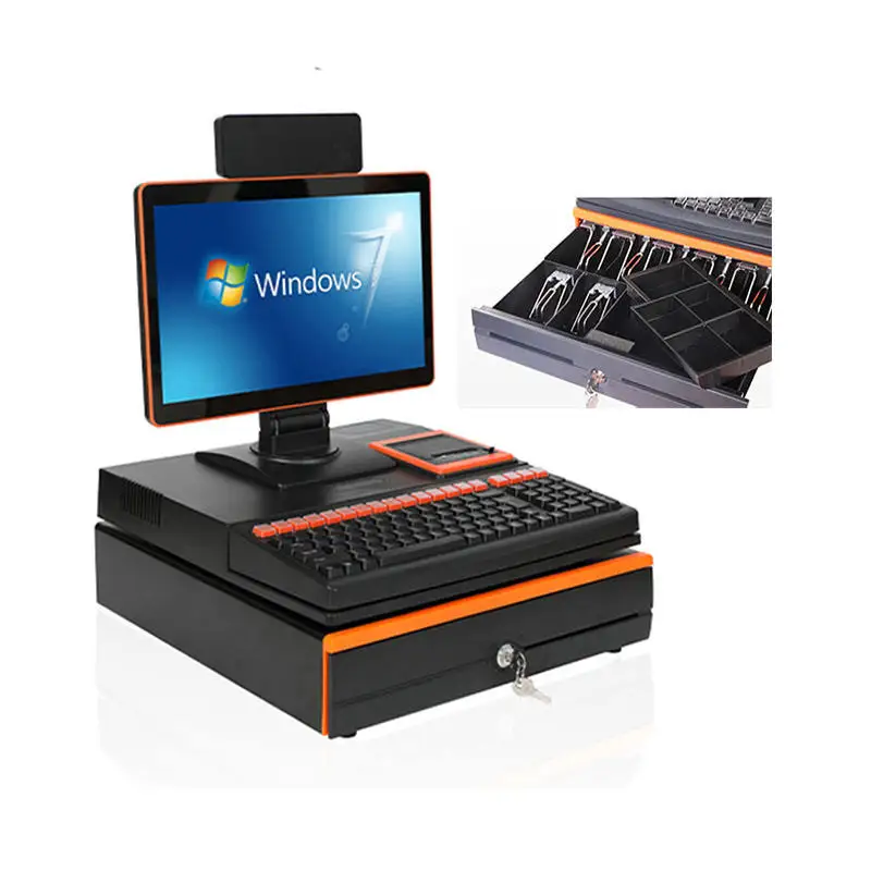 Single Screen 15.6 Inch Android Window System Pos All In One Pc Kiosk Touch Screen Vga Usb Port