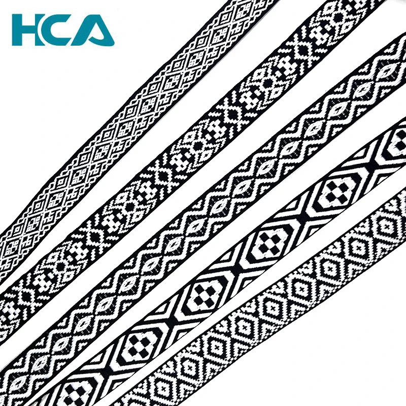 2.5CM Ethnic Jacquard Webbing Strap 25MM  Custom Printed Nylon Webbing For Clothes Accessories