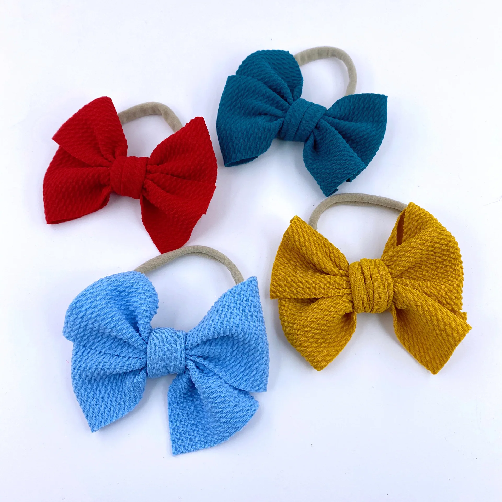 European and American simple three-dimensional bow headdress children elastic nylon headband