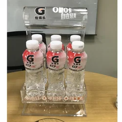 Factory custom mineral water drinks acrylic display stand plexiglass beverage display Rack
