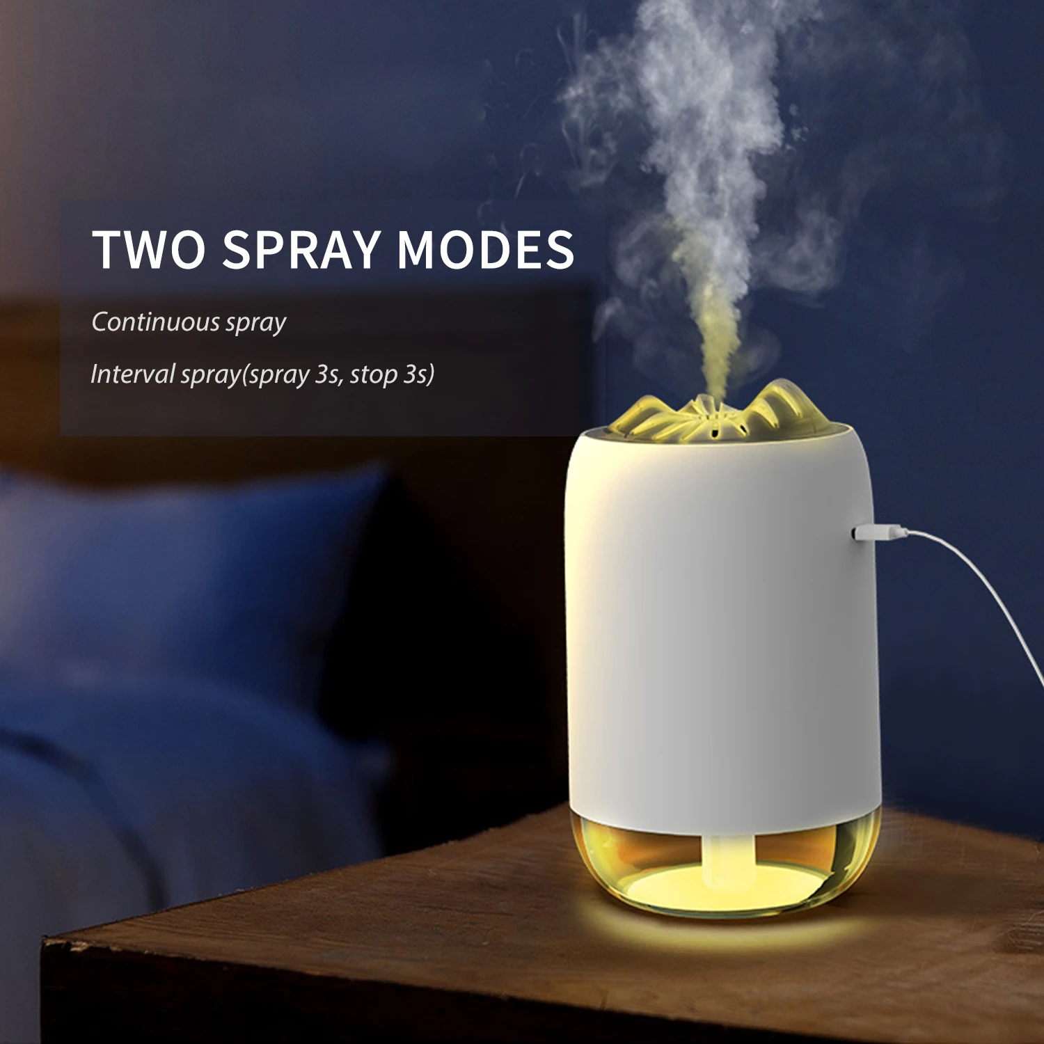 Mini Aroma Diffuser Portable 260ml Air Humidifier USB Cool Mist Sprayer Purifier With Colorful Soft Night Light For Baby Car
