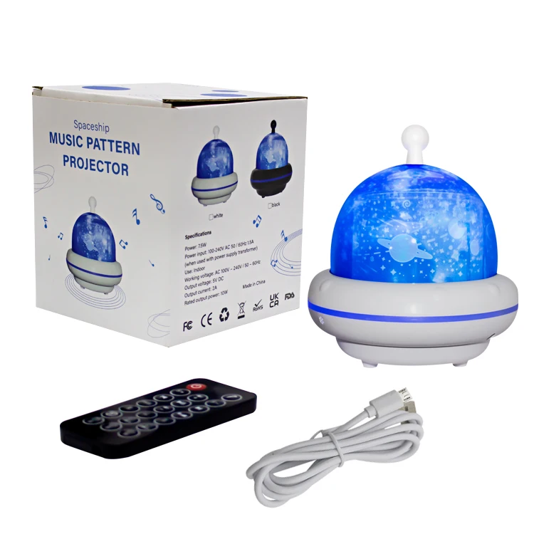 Indoor  Night Light Remote Control Angel Ocean Star Light Rotating Music star light projector