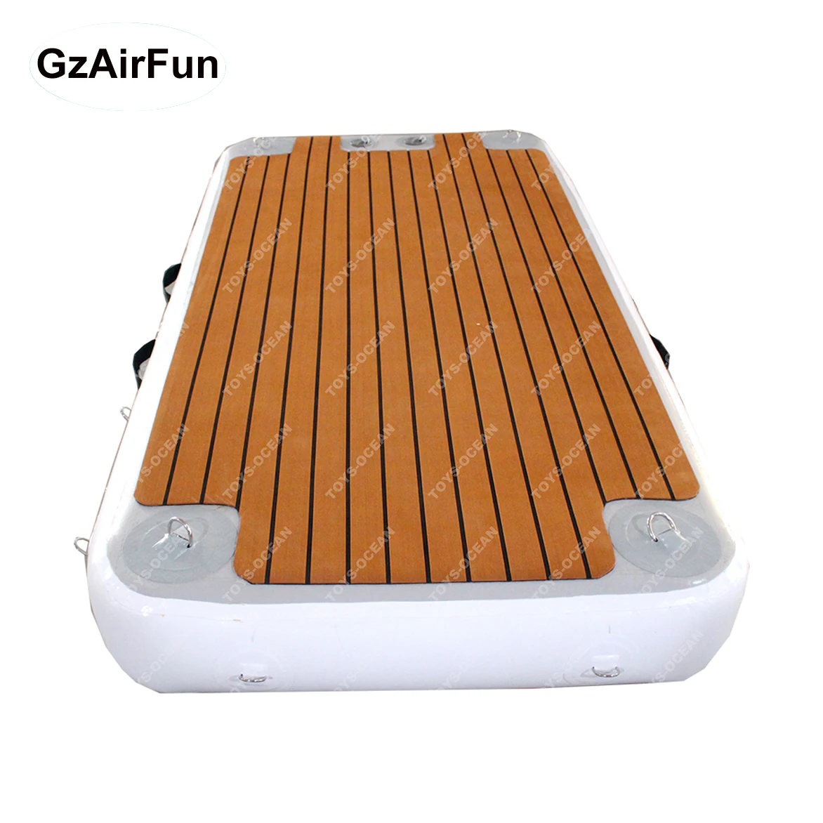 Customize Drop Stitch PVC Teak Foam Inflatable Swim Platform Floating Dock Yacht Maintenance Platform