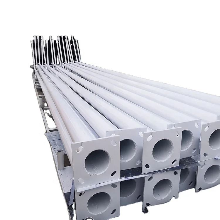 Galvanized street lamp pole / Mid hinged steel lighting pole with CE approved