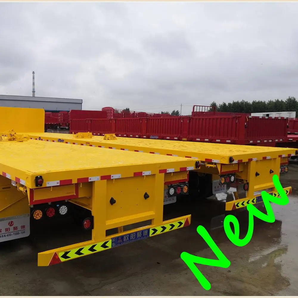 #OYJD new utility semitrailer use precast concrete beams containers transport 40ft flatbed trailer with 12 twist locks on sale