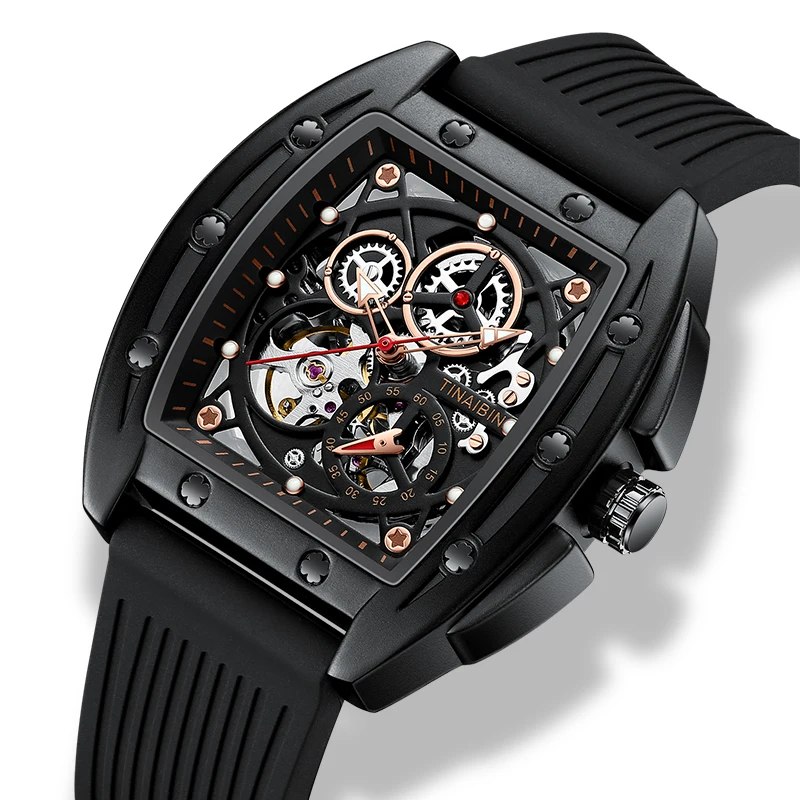 reloj hombre Wholesale OEM Sports Tourbillon Luxury Skeleton Mens Style Mechanical Watches Chronograph reloj personalizado 8863