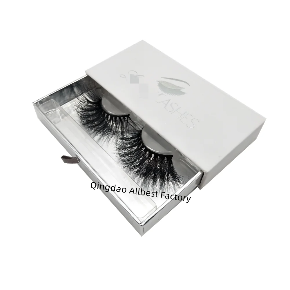 Wholesale Luxury Custom printed LOGO new handbag pair eyelash box pull box eyelash packaging box white
