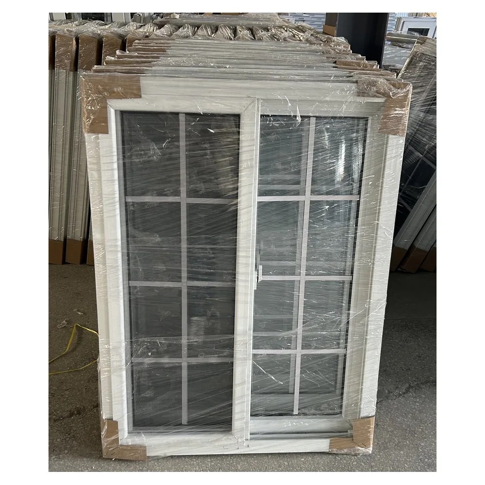 PVC frame double glazed windows plastic sliding windows glass doors and windows with best price for home