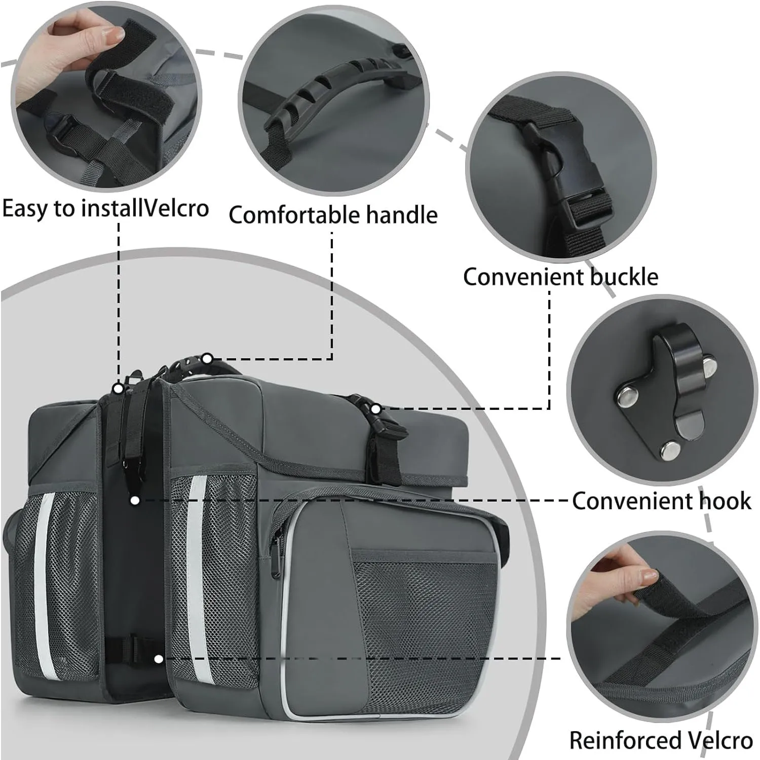New Trendy Product Saddle Bag With Strap Waterproof Double Panniers Bag 36L
