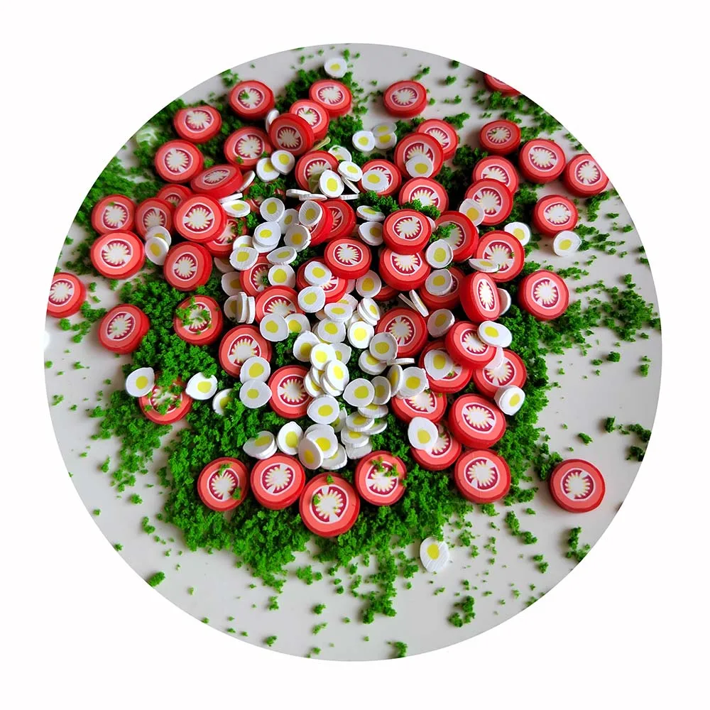 New Cute Polymer Clay Slices Vegetable Fruit Collection with Tomato Banana Broccoli for Slime Filler Decor Hot Clay Sprinkles