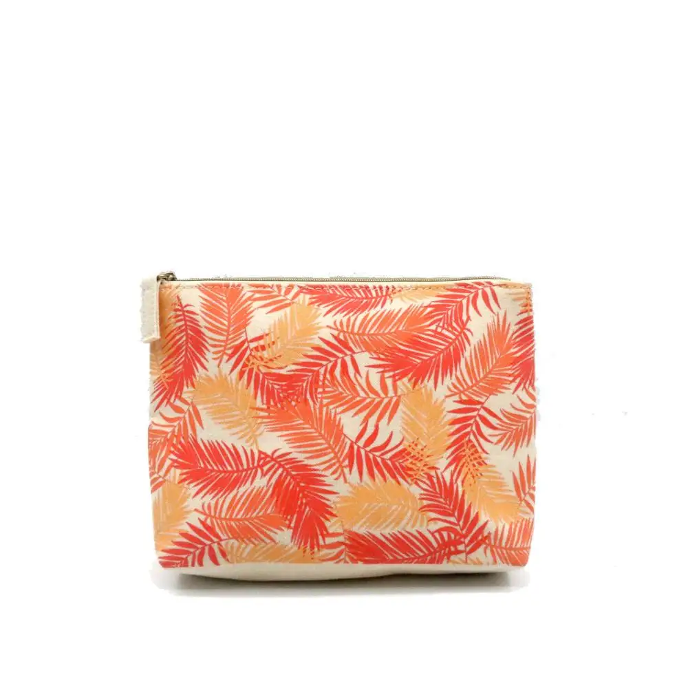 
Оптовая продажа, индивидуальная дорожная косметичка из хлопчатобумажной ткани с принтом и застежкой 