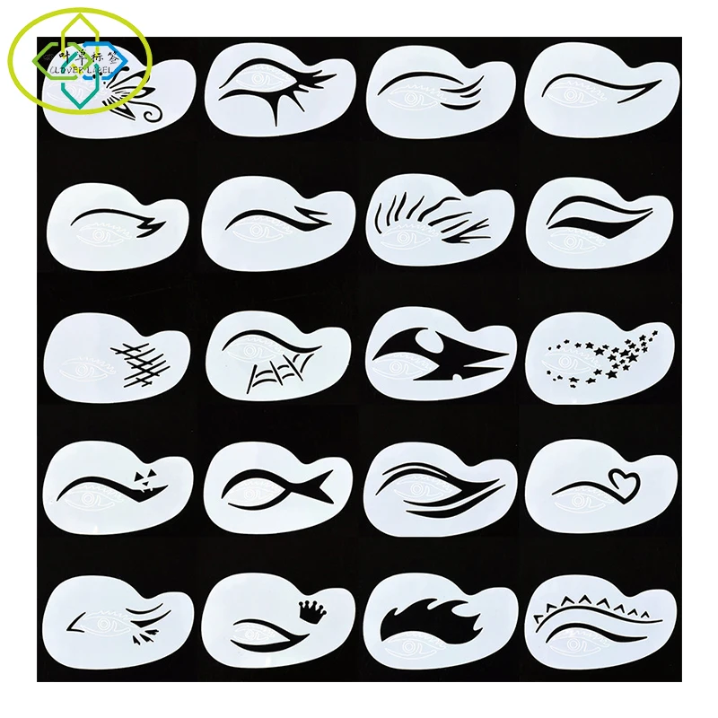 Custom Template Face Paint Eyeliner Stencils Kit for Painting for PP materials