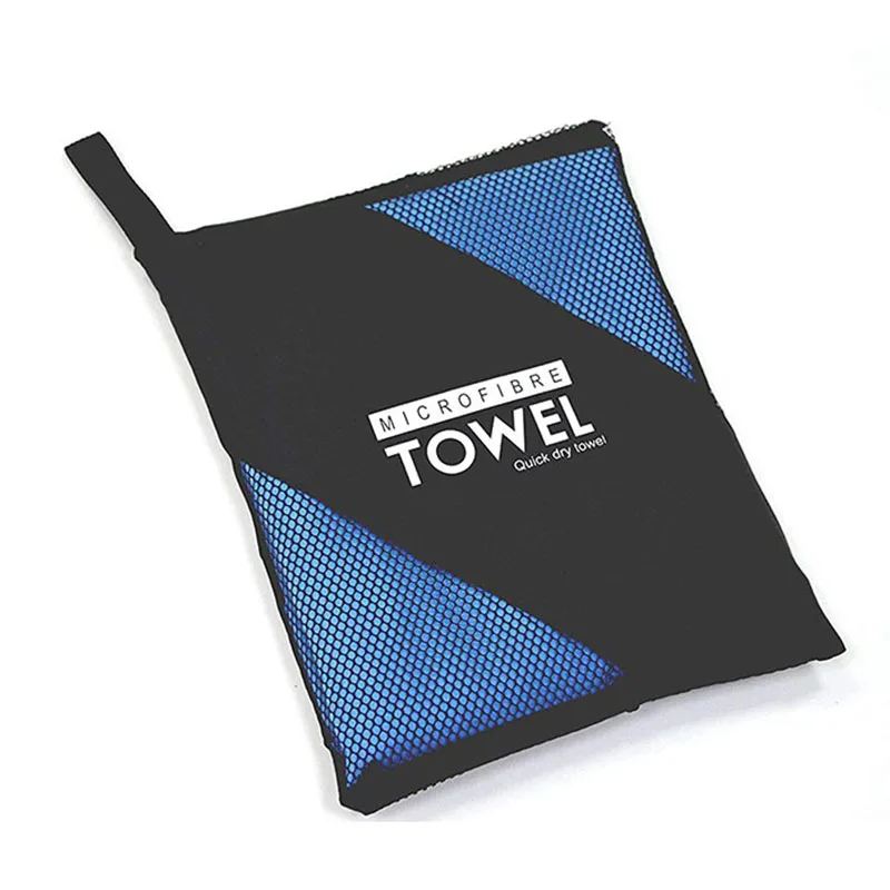 Microfiber Quick dry sports gym travel towel with carry mesh bag and logo