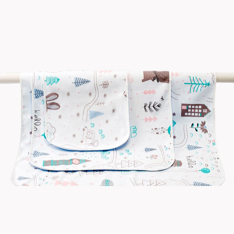 
Wholesale Cheap Comfortable Organic Cotton Reusable ECO Baby Changing Pad Cartoon Image Cute Animal Waterproof Change Mat Diaper 