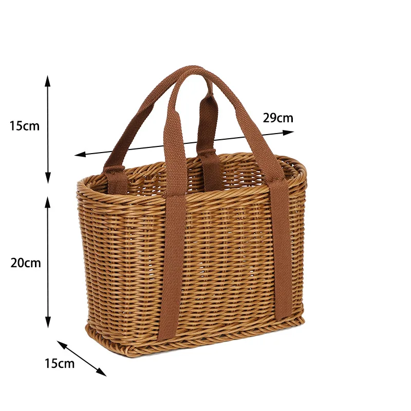 High quality rattan shopping basket Fruit storage basket Picnic supplies Large flower basket