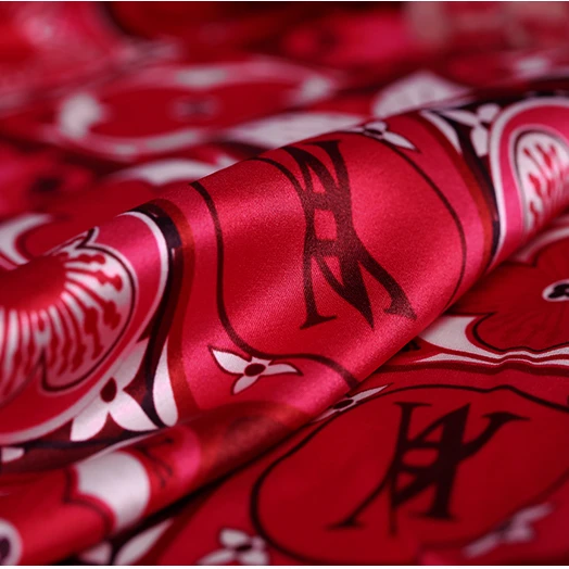 
Custom printed satin fabric 100% silk 6A grade charmeuse silk fabric 