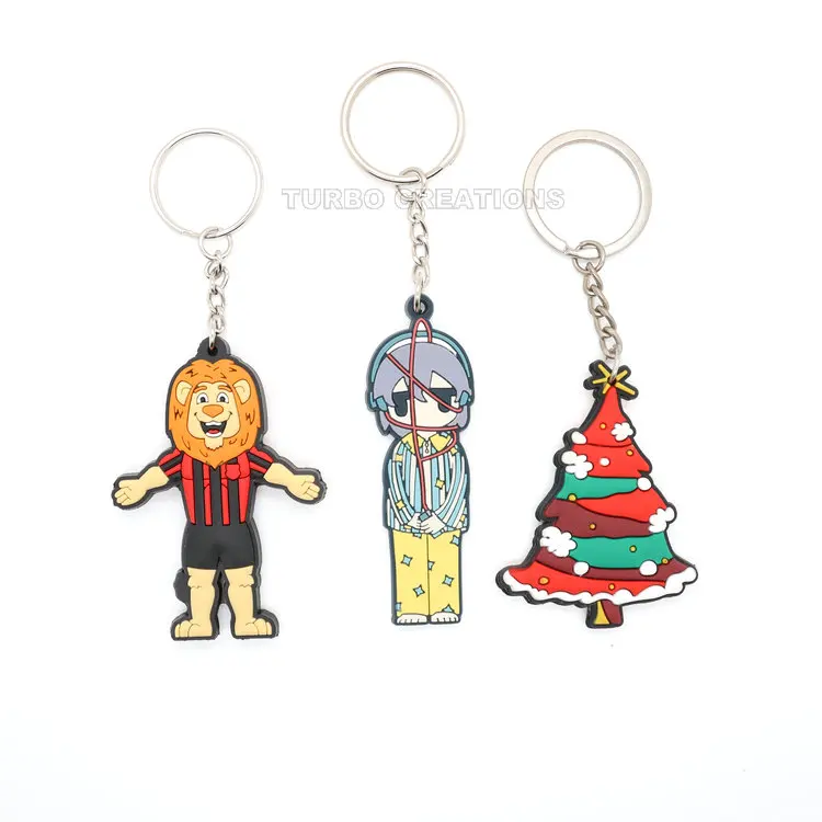 Custom Personalized cartoon anime key rings wholesale mexican silicon keychain charms pvc rubber key chains for promotional gift