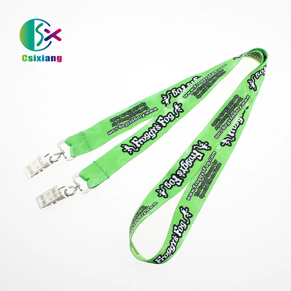 Customized Logo Sublimation Neck Strap With Double Hooks Conference Lanyard For Event