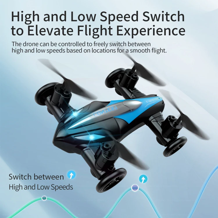 RC Drone 2 in 1 Air-Ground Flying Car RC Quadcopter Drone with Altitude Hold One-key Return For Kids