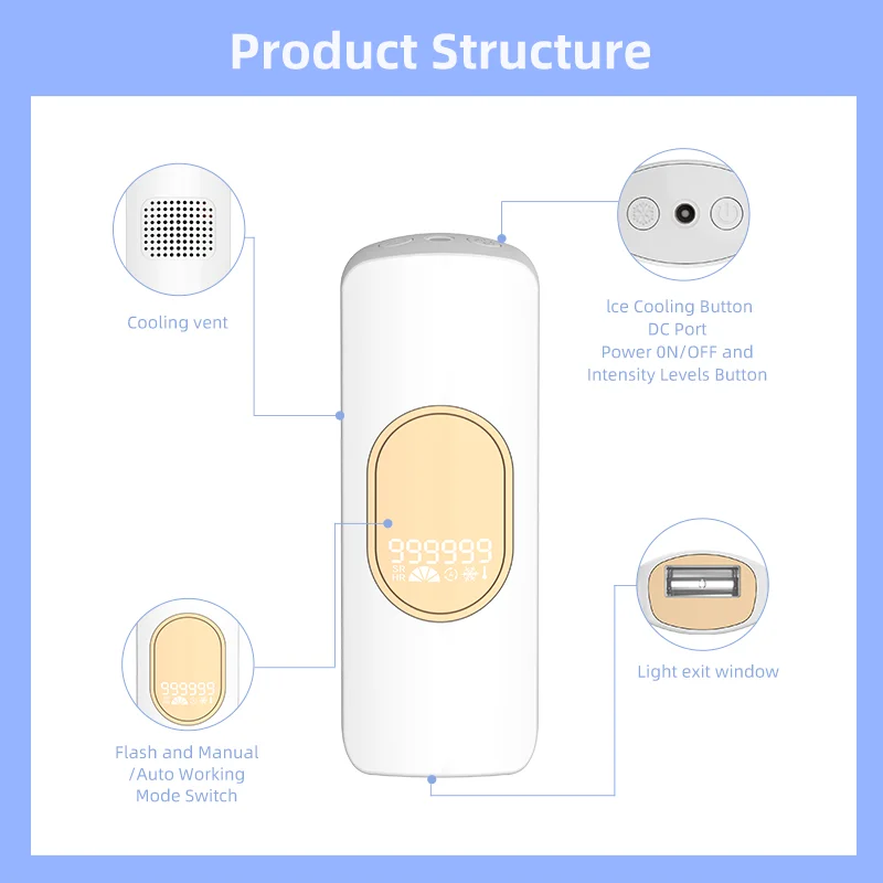 510K IPL Hair Removal Device Ice Cooling With Skin Rejuvenation Head Ipl Laser Home Hair Removal Epilator At Home