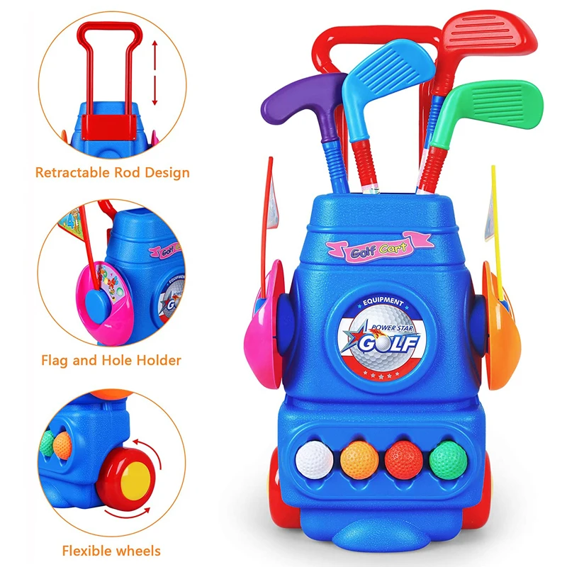 Amazon Hot Sale Juguetes Toys Outdoor for Toddler Golf Ball Game Play Set Sports Toys Kids Golf Club Set