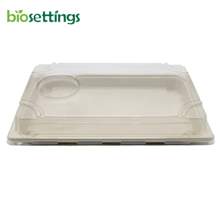 PFAS FREE Disposable compostable sugarcane pulp takeout food sushi containersushi container