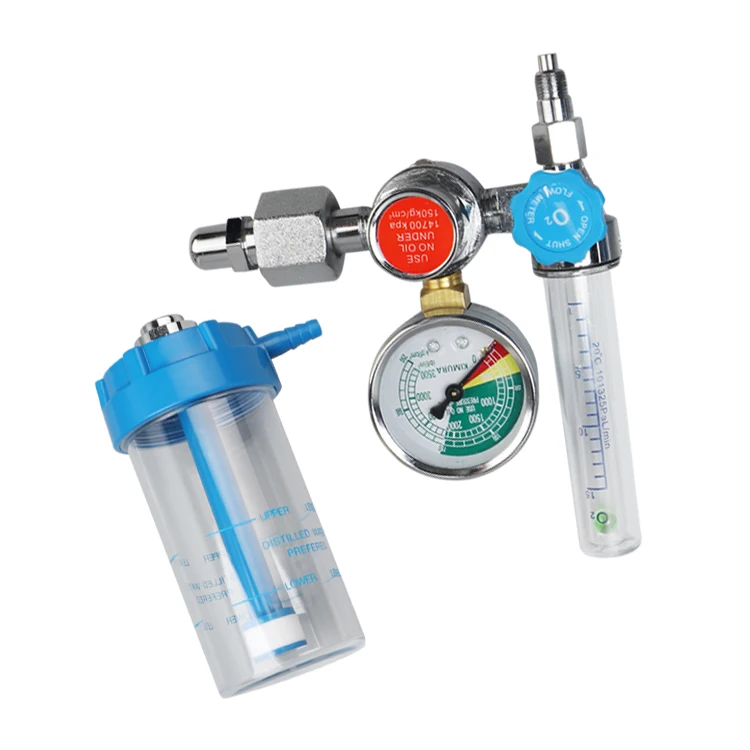 CE Approved Medical Stable Brass Oxygen Regulator With Flowmeter