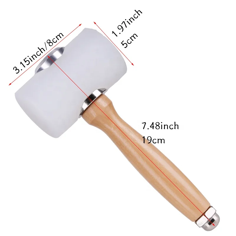 DIY Wooden Handle Nylon Hammer Leather Carving  Hammer Craft  Tools