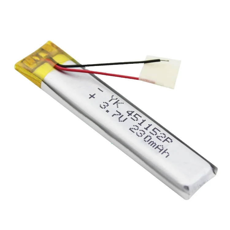 KC CE MSDS OEM 451152 3.7v 230mah lipo lithium ion li-ion polymer wardrobe LED light UV lamp narrow strip battery