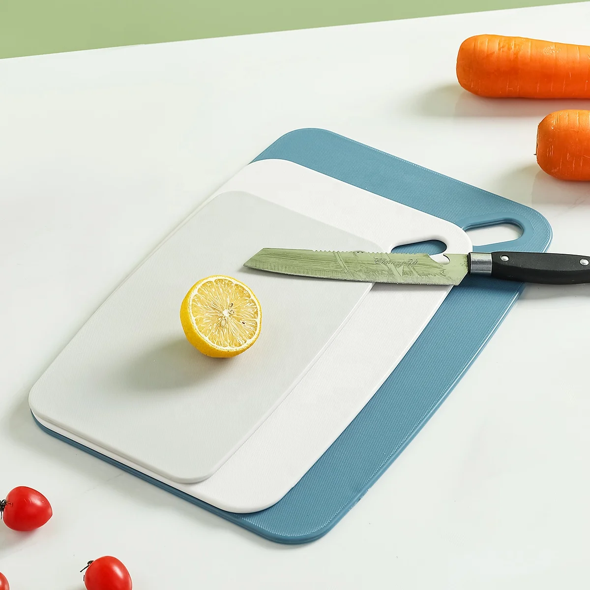 OEM ODM Custom Plastic Chopping Board Frosted Non Slip 3 Size Bpa Free Plastic Cutting Boards For Kitchen