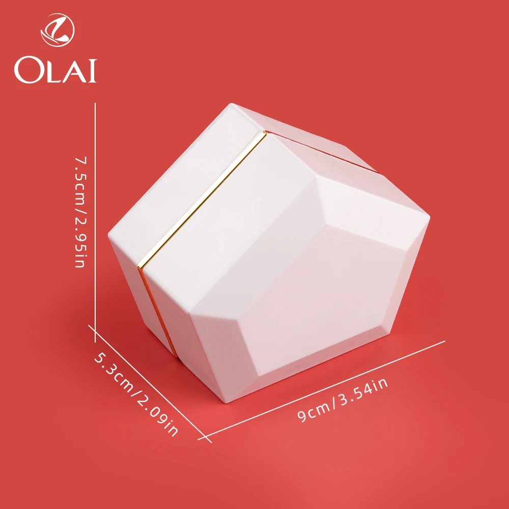 Olai Pentagon Luxury LED Light White Painting Earring Pendant Chain Jewelry Gift Package Box