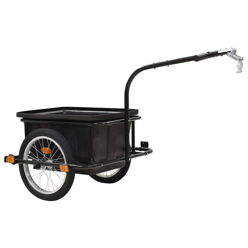 90L Bicycle Bike Cargo Trailer Steel Carrier Storage Cart Wheel Runner with plastic box(CT002A)