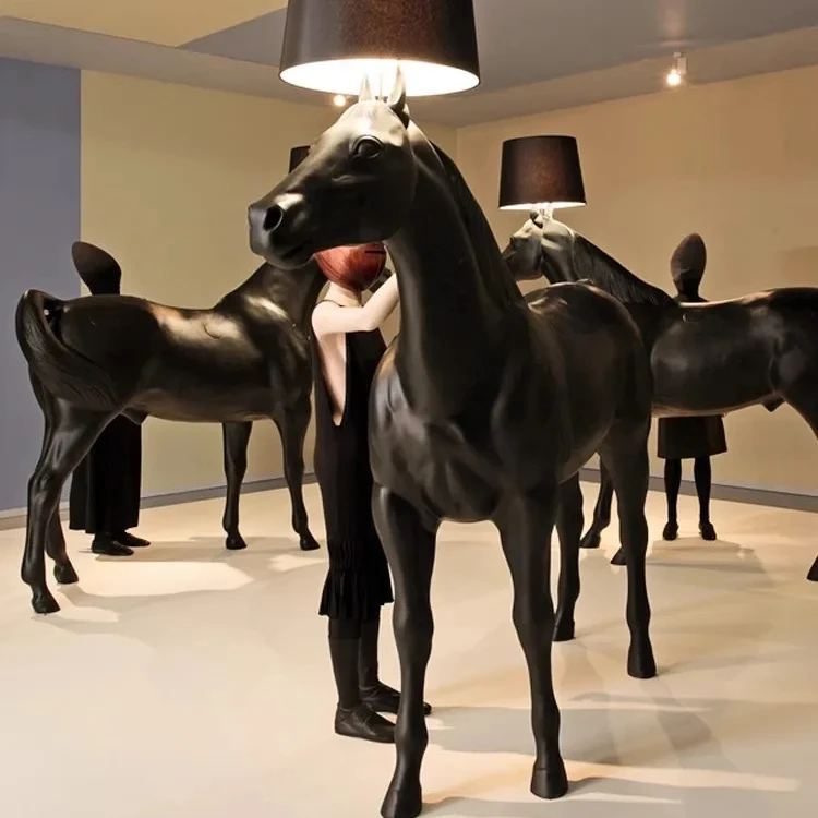 GAOCHUAN Высокое качество E27 полимерная ткань покрывающая электрическую лошадь Современная Напольная Лампа для отеля современная напольная лампа