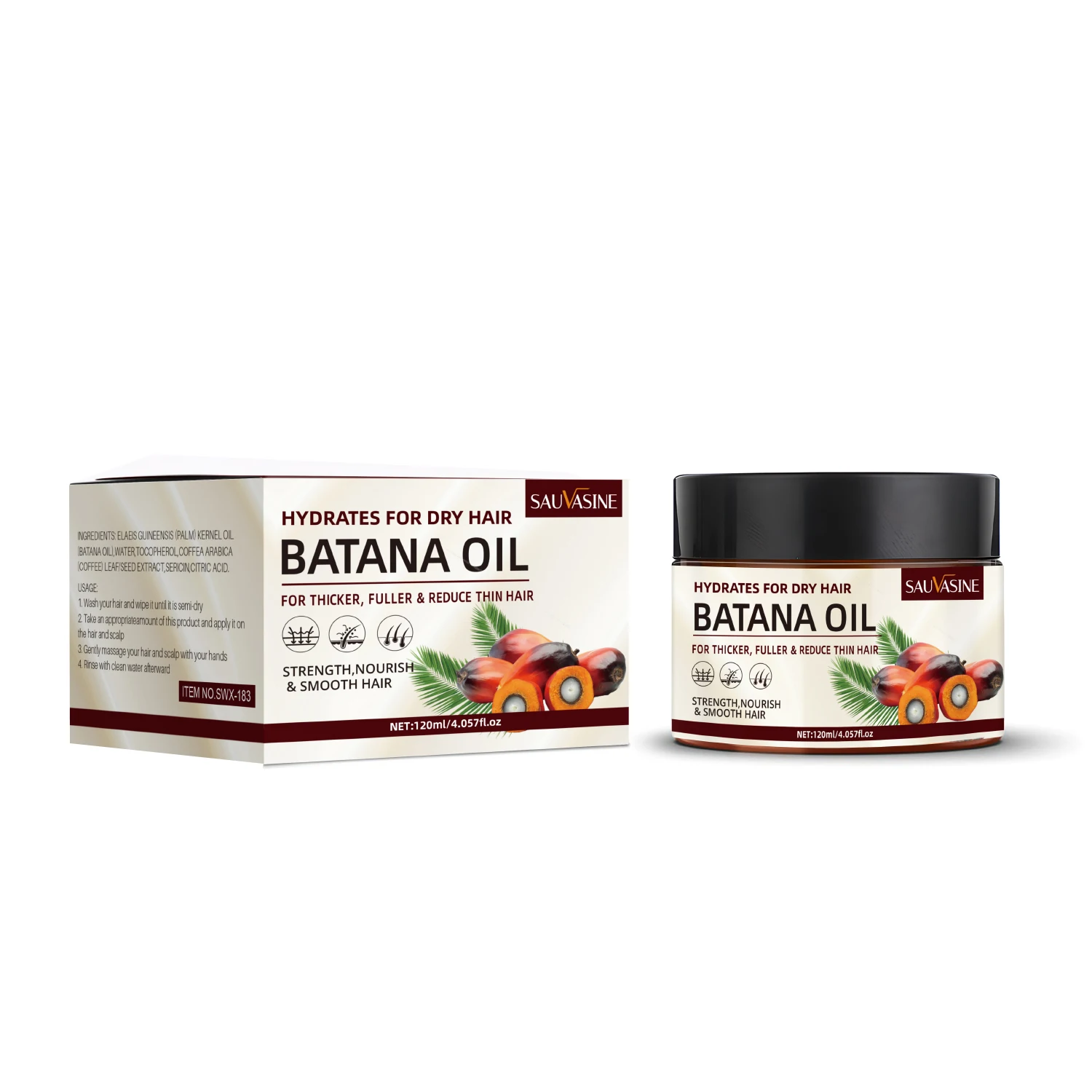 LANTHOME Stimulates Hair Follicles Minimizes Hair Loss 120G Organic Raw Batana Oil Honduras,Batana Oil Cream For Hair Growth