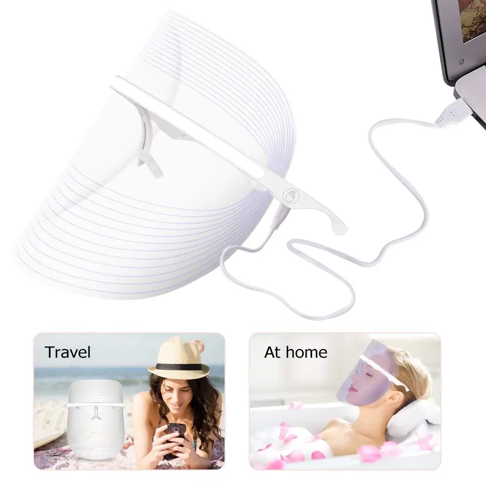 Home Use Skin Care LED Facial Personal Device 3 Color Phototherapy Face Mask For Solve