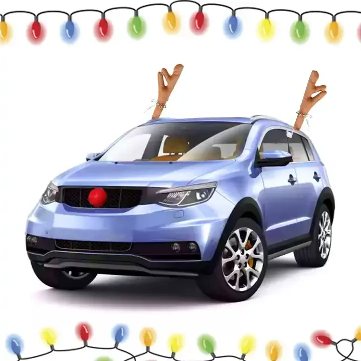 Factory Direct Cheap Cornu Cervi Deer Horn Reindeer Antler Decoration Set for Car body Christmas Festive Decor Antler
